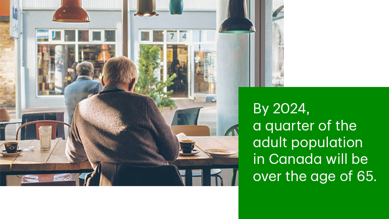 By 2024, a quarter of the adult population will be over the age of 65.